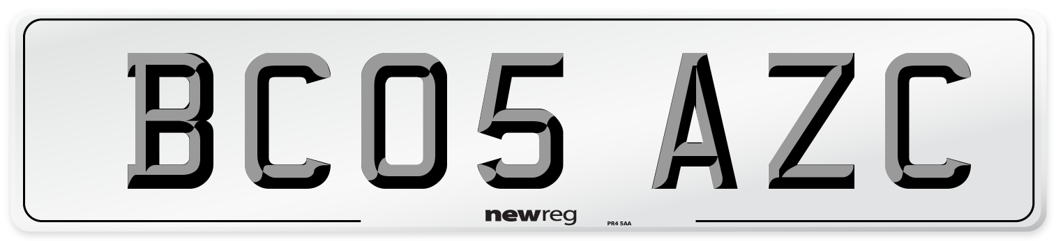 BC05 AZC Number Plate from New Reg